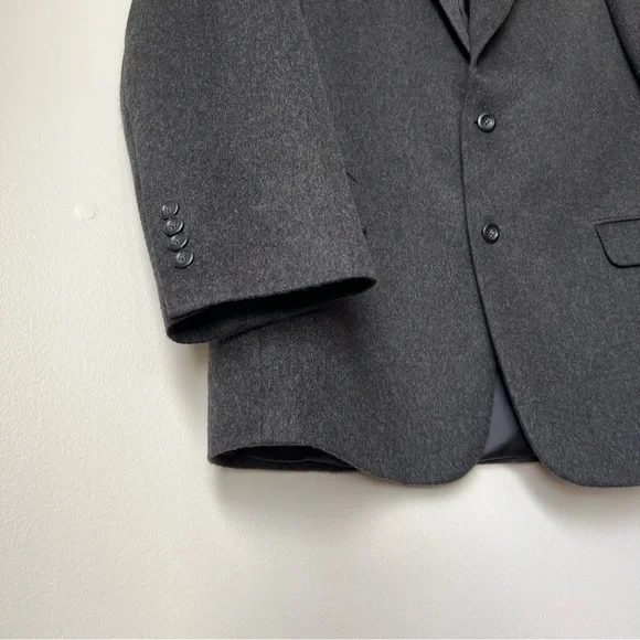 Jos A Bank Gordon Mens Cashmere Sport Coat 46R Dark Gray Jacket Blazer